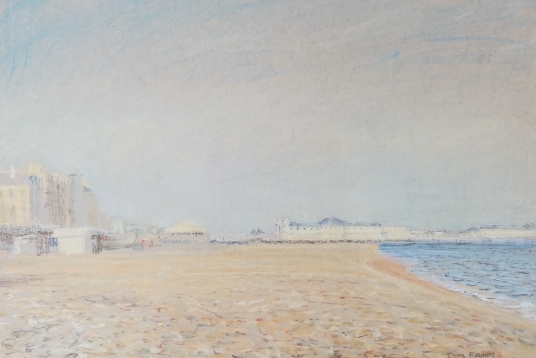 Don Ramos, pastel, 'Brighton Beach', signed, 23 x 33cm. Condition - fair